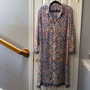 Chico’s: Multi-colored Maxi Tunic Top